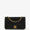 Chanel Classic Full Flap Bag Black Quilted Suede