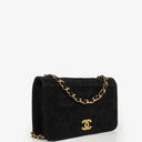 Chanel Classic Full Flap Bag Black Quilted Suede