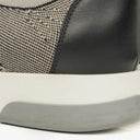 Hermes Men's Addict Knit Fabric with Leather Sneakers