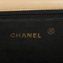 Chanel Classic Full Flap Bag Beige/Black Chevron Quilted Leather 24K Gold-Plated Hardware