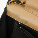 Chanel Classic Full Flap Bag Beige/Black Chevron Quilted Leather 24K Gold-Plated Hardware