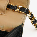 Chanel Classic Full Flap Bag Beige/Black Chevron Quilted Leather 24K Gold-Plated Hardware