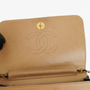 Chanel Classic Full Flap Bag Beige/Black Chevron Quilted Leather 24K Gold-Plated Hardware