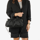 Prada Balck Nylon Satchel Tessuto Bow Shoulder Bag