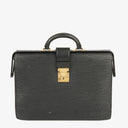 Louis Vuitton Serviette Fermoir Black Epi Leather Briefcase