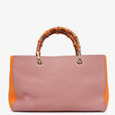 Gucci Bi-Colour Pebbled Calfskin Medium Bamboo Shopper Tote Bag