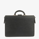 Louis Vuitton Serviette Fermoir Black Epi Leather Briefcase