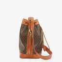 Sac seau à cordon Celine Vintage Macadam Triomphe Marron