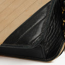 Chanel Classic Full Flap Bag Beige/Black Chevron Quilted Leather 24K Gold-Plated Hardware