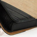 Chanel Classic Full Flap Bag Beige/Black Chevron Quilted Leather 24K Gold-Plated Hardware
