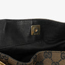 Gucci Bamboo Top Handle Brown Canvas And Leather Hobo Bag