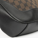Gucci Bamboo Top Handle Brown Canvas And Leather Hobo Bag