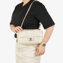Chanel Cream Leather Ultimate Stitch Single Flap Bag