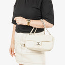 Chanel Cream Leather Ultimate Stitch Single Flap Bag