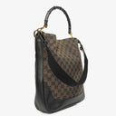 Gucci Bamboo Top Handle Brown Canvas And Leather Hobo Bag