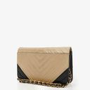 Chanel Classic Full Flap Bag Beige Chevron Quilted Leather 24K Gold-Plated Hardware