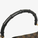 Gucci Bamboo Top Handle Brown Canvas And Leather Hobo Bag