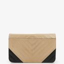 Chanel Classic Full Flap Bag Beige Chevron Quilted Leather 24K Gold-Plated Hardware
