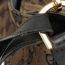 Gucci Bamboo Top Handle Brown Canvas And Leather Hobo Bag