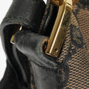 Gucci Bamboo Top Handle Brown Canvas And Leather Hobo Bag