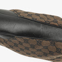Gucci Bamboo Top Handle Brown Canvas And Leather Hobo Bag