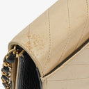 Chanel Classic Full Flap Bag Beige Chevron Quilted Leather 24K Gold-Plated Hardware