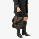 Gucci Bamboo Top Handle Brown Canvas And Leather Hobo Bag