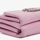 Chanel Quilted Pink Chanel 19 Small Flap Wallet