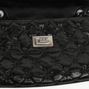 Chanel Mademoiselle Flap Bag In Black Glazed Crackled Calfskin And Silver-Tone Hardware