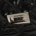 Chanel Mademoiselle Flap Bag In Black Glazed Crackled Calfskin And Silver-Tone Hardware