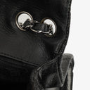 Chanel Mademoiselle Flap Bag In Black Glazed Crackled Calfskin And Silver-Tone Hardware