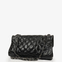 Chanel Mademoiselle Flap Bag In Black Glazed Crackled Calfskin And Silver-Tone Hardware
