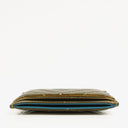 Chanel Metallic Gold Calfskin Chevron Quilted Card Holder