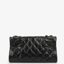 Chanel Mademoiselle Flap Bag In Black Glazed Crackled Calfskin And Silver-Tone Hardware
