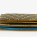 Chanel Metallic Gold Calfskin Chevron Quilted Card Holder