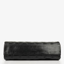 Chanel Mademoiselle Flap Bag In Black Glazed Crackled Calfskin And Silver-Tone Hardware