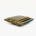 Chanel Metallic Gold Calfskin Chevron Quilted Card Holder