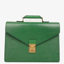 Louis Vuitton Serviette Ambassador Green EPI Leather Briefcase