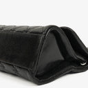 Chanel Mademoiselle Flap Bag In Black Glazed Crackled Calfskin And Silver-Tone Hardware