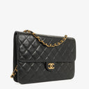 Chanel Medium Classic Single Flap Bag Black Quilted Lambskin With 24K Gold-Plated Hardware