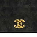 Chanel Classic Full Flap Bag Black Quilted Suede
