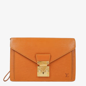 Louis Vuitton Pochette Sellier Dragonne Cognac Epi Clutch