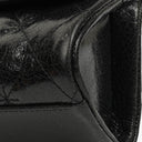 Chanel Mademoiselle Flap Bag In Black Glazed Crackled Calfskin And Silver-Tone Hardware