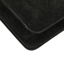 Chanel Classic Full Flap Bag Black Quilted Suede