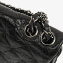 Chanel Mademoiselle Flap Bag In Black Glazed Crackled Calfskin And Silver-Tone Hardware