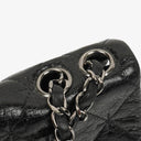 Chanel Mademoiselle Flap Bag In Black Glazed Crackled Calfskin And Silver-Tone Hardware