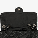 Chanel Black Quilted Glazed Calfskin Double Stitch Flap Bag