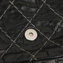 Chanel Black Quilted Glazed Calfskin Double Stitch Flap Bag