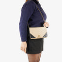 Chanel Classic Full Flap Bag Beige Chevron Quilted Leather 24K Gold-Plated Hardware