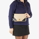 Chanel Classic Full Flap Bag Beige Chevron Quilted Leather 24K Gold-Plated Hardware